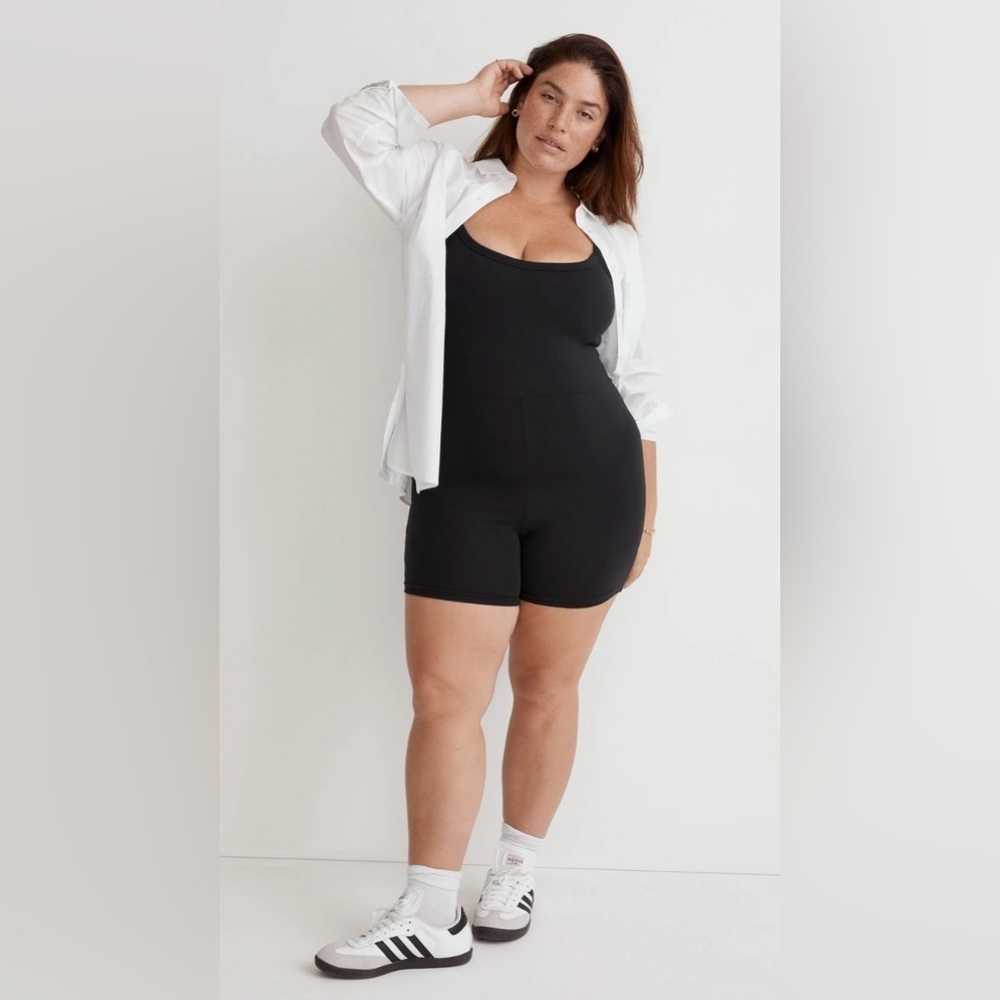 NWT Madewell MWL Knit Long-Sleeve Biker Unitard onesie black size XL